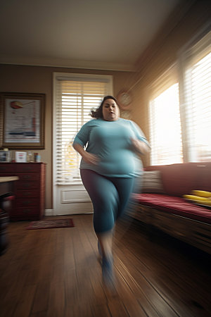 胖子减肥运动健身素材