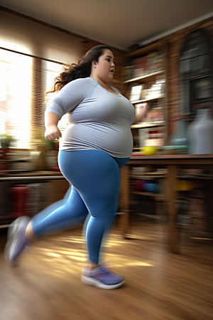 胖子减肥健康高清素材