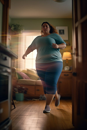 胖子减肥广告健身素材