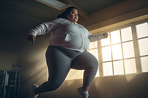 胖子减肥健康健身素材