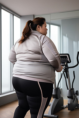 胖子减肥肥胖运动素材
