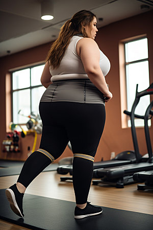 胖子减肥运动高清素材