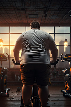胖子减肥宣传瘦身素材