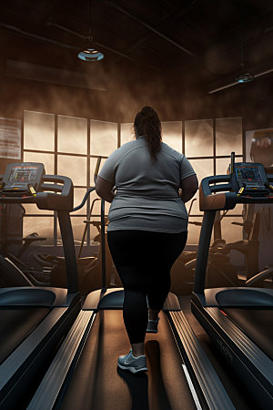 胖子减肥运动健身素材