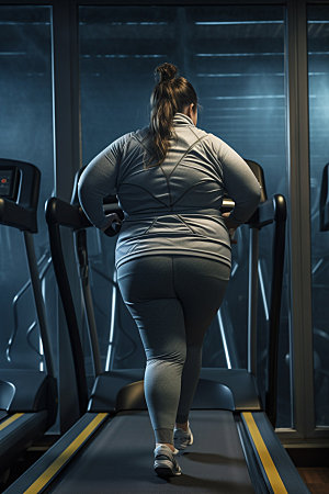 胖子减肥运动健康素材