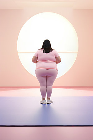 胖子减肥运动肥胖素材