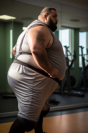 胖子减肥广告健身素材