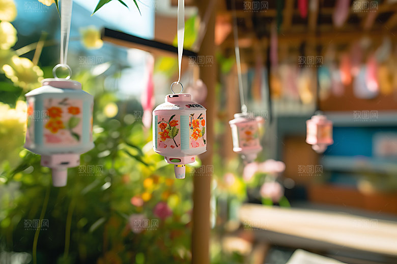 小清新自然夏日风铃摄影图