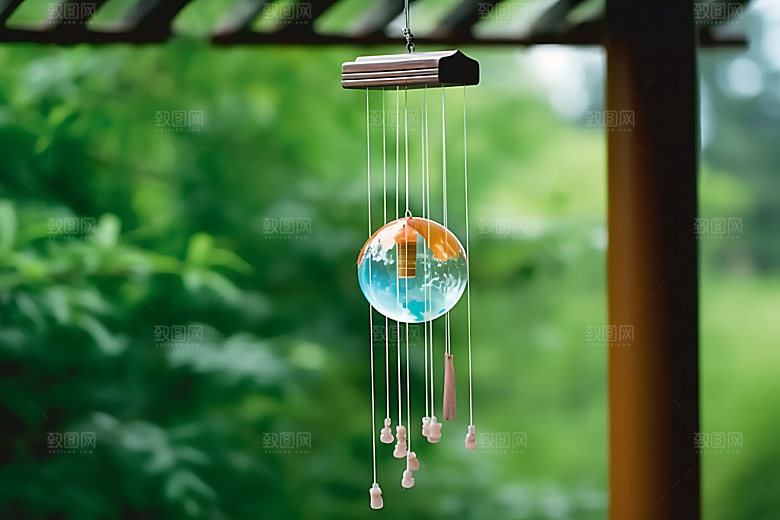 小清新自然晴天风铃摄影图