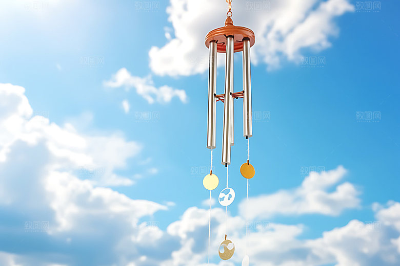 小清新晴天夏日风铃摄影图