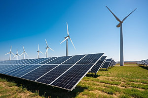 发电厂清洁能源风能摄影图