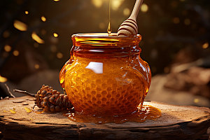 蜂蜜罐美食高清摄影图