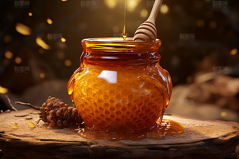 蜂蜜罐美食高清摄影图
