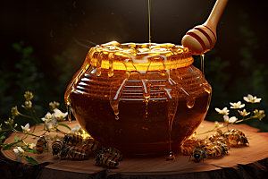 蜂蜜罐手工蜂蜜甜蜜摄影图