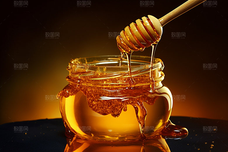 蜂蜜罐甜蜜美食摄影图