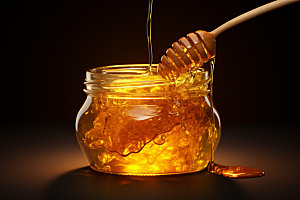 蜂蜜罐美味甜蜜摄影图