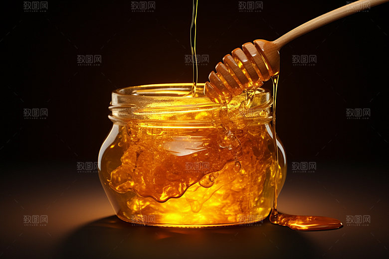 蜂蜜罐美味甜蜜摄影图