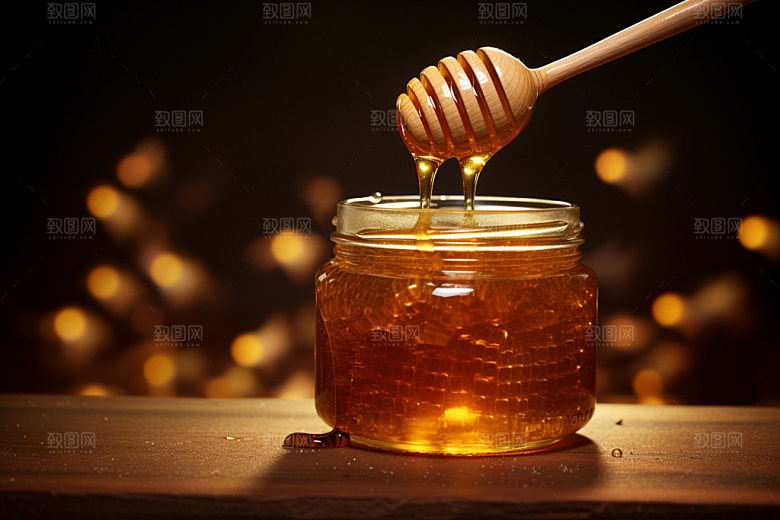 蜂蜜罐手工蜂蜜高清摄影图