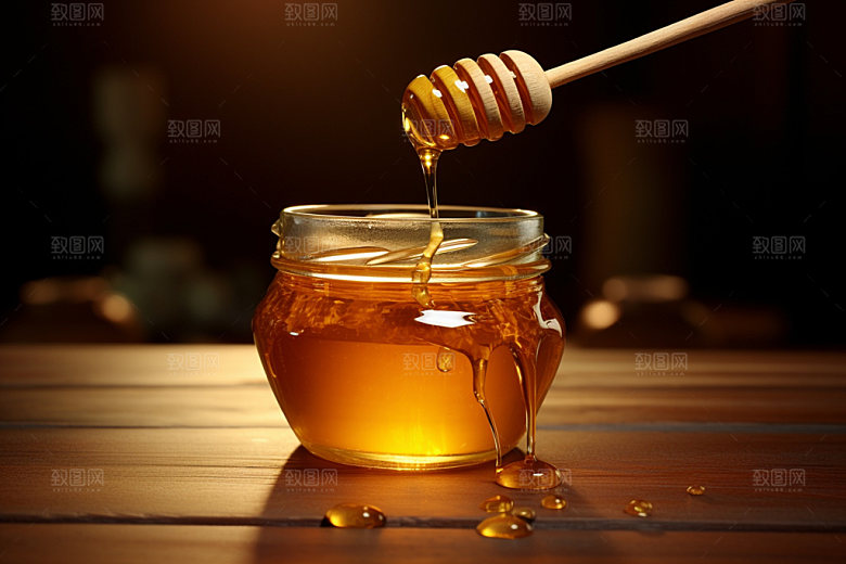 蜂蜜罐甜蜜高清摄影图
