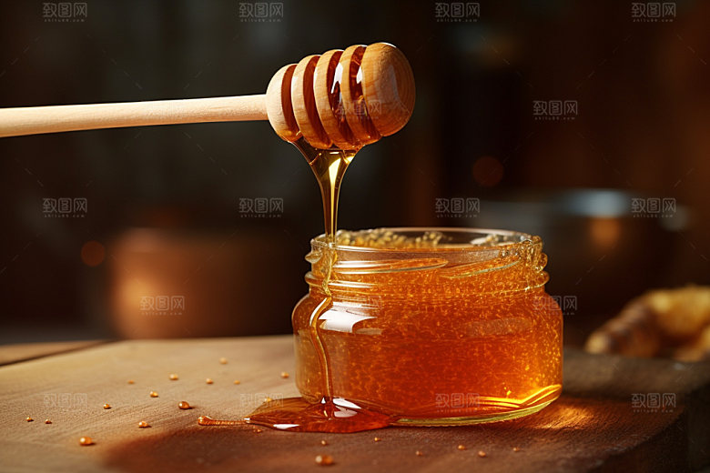 蜂蜜罐高清蜂蜜瓶摄影图