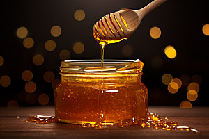 蜂蜜罐手工蜂蜜蜂蜜瓶摄影图