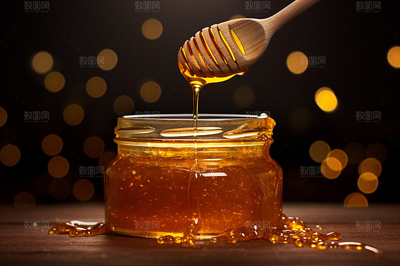 蜂蜜罐手工蜂蜜蜂蜜瓶摄影图