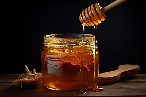 蜂蜜罐手工蜂蜜蜂蜜瓶摄影图