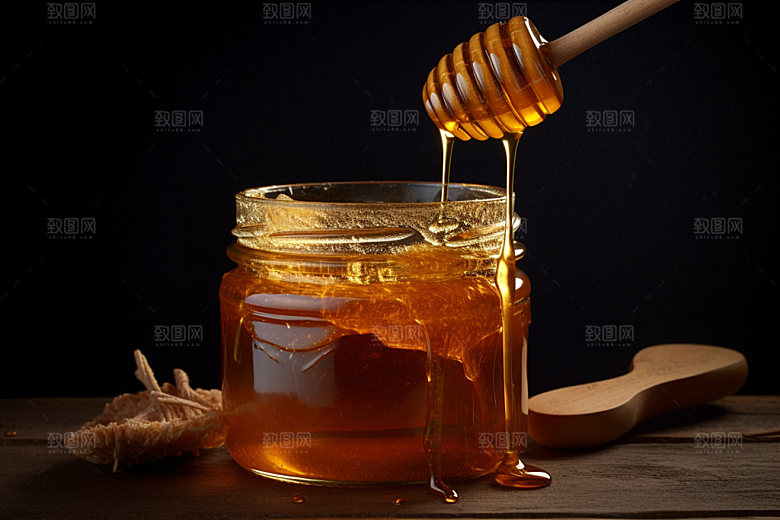 蜂蜜罐手工蜂蜜蜂蜜瓶摄影图