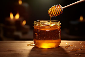 蜂蜜罐美味美食摄影图