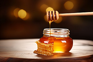 蜂蜜罐食品美味摄影图