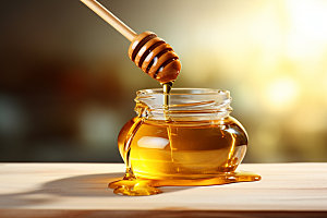 蜂蜜罐手工蜂蜜食品摄影图