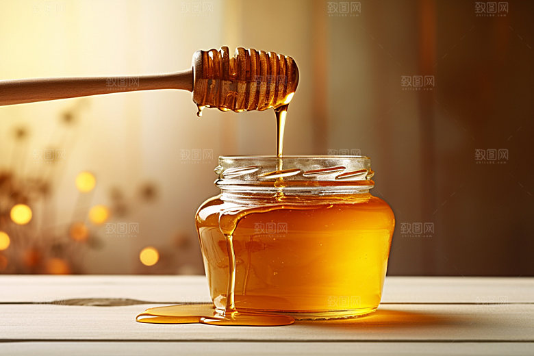 蜂蜜罐甜蜜高清摄影图