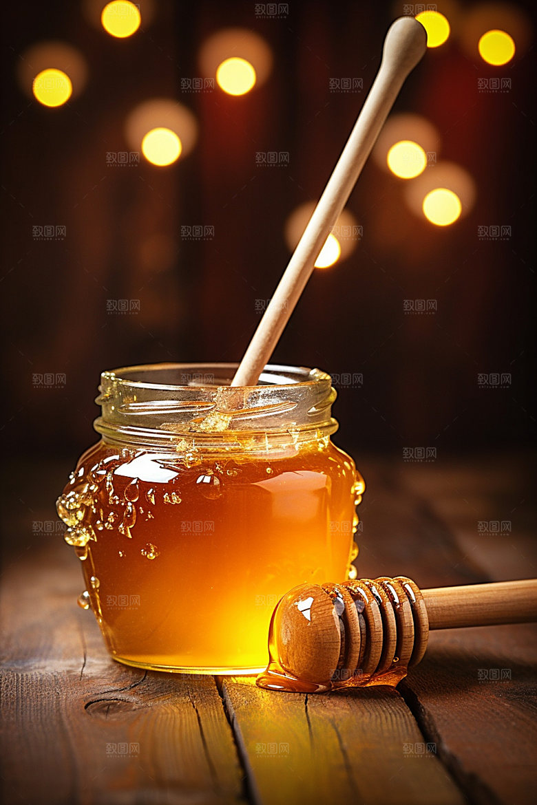 蜂蜜罐美食高清摄影图