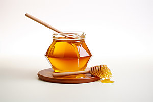 蜂蜜罐蜂蜜瓶美食摄影图