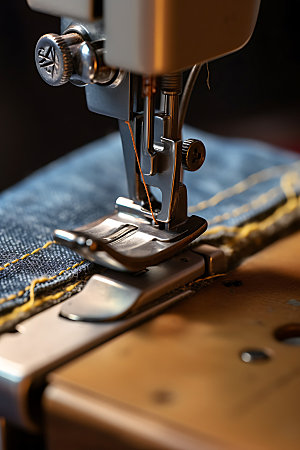 缝纫机缝补量体裁衣摄影图