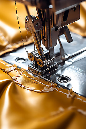 缝纫机制衣剪裁摄影图