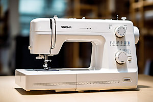 缝纫机制衣剪裁摄影图