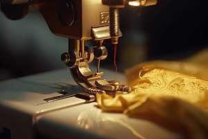 缝纫机量体裁衣高清摄影图
