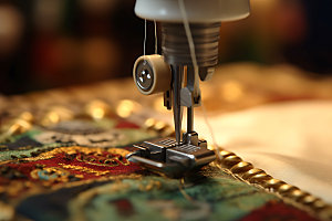 缝纫机量体裁衣高清摄影图