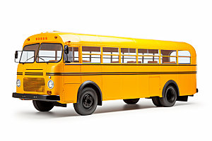 复古巴士公共交通行驶模型
