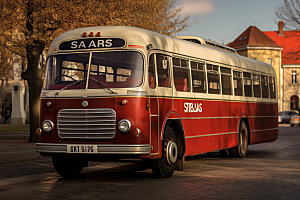 复古巴士公交经典模型