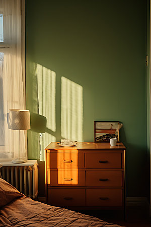 复古卧室装潢美式家居摄影图