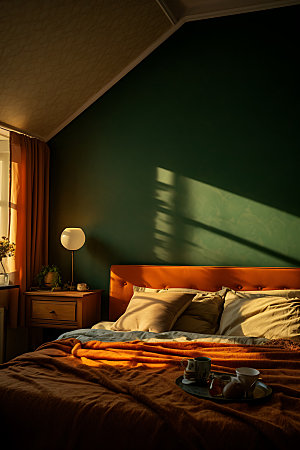 复古卧室卧室美式家居摄影图