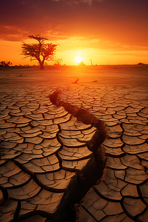 干旱炎热自然气候摄影图