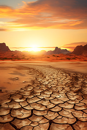 干旱自然气候天气现象摄影图