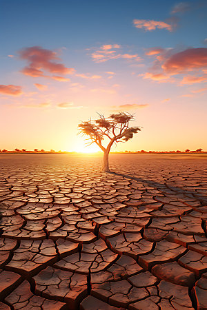 干旱缺水自然气候摄影图