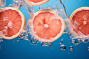 水中柑橘清爽清凉摄影图