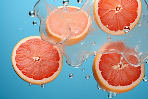 水中柑橘水果夏天摄影图