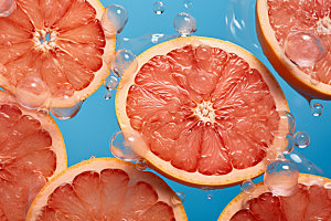 水中柑橘高清清爽摄影图