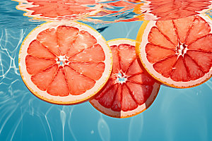 水中柑橘创意柠檬摄影图